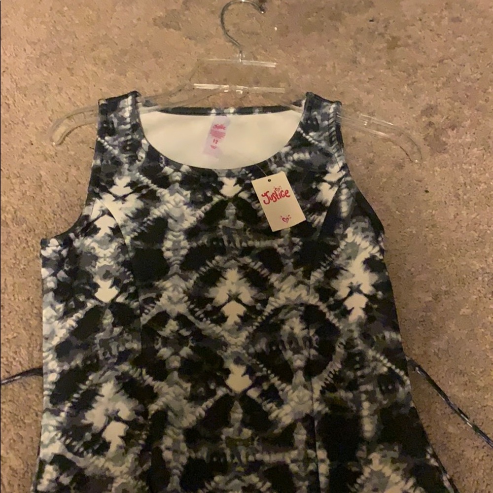 White and black dress